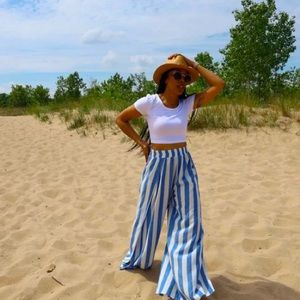 Blue Isle - Linen High Waist Pants